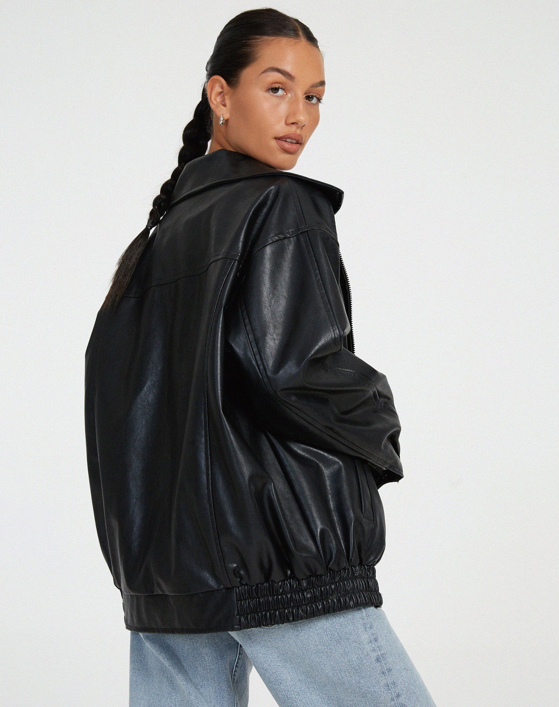 Lisa - Oversized Fit Leather Jacket for Women